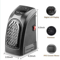 Room Heater Handy Heater for Home, Office, Camper LED Screen 400 Watts Portable Wall Heater Warmer, Mini Blower Heater for Winter