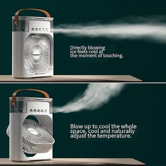 4-in-1 Portable Air Cooler Fan – Mist Spray | Humidifier | USB Fan | Mini AC for Home & Office