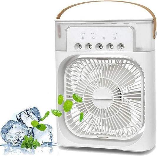 4-in-1 Portable Air Cooler Fan – Mist Spray | Humidifier | USB Fan | Mini AC for Home & Office