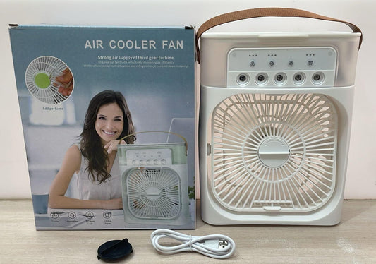 4-in-1 Portable Air Cooler Fan – Mist Spray | Humidifier | USB Fan | Mini AC for Home & Office